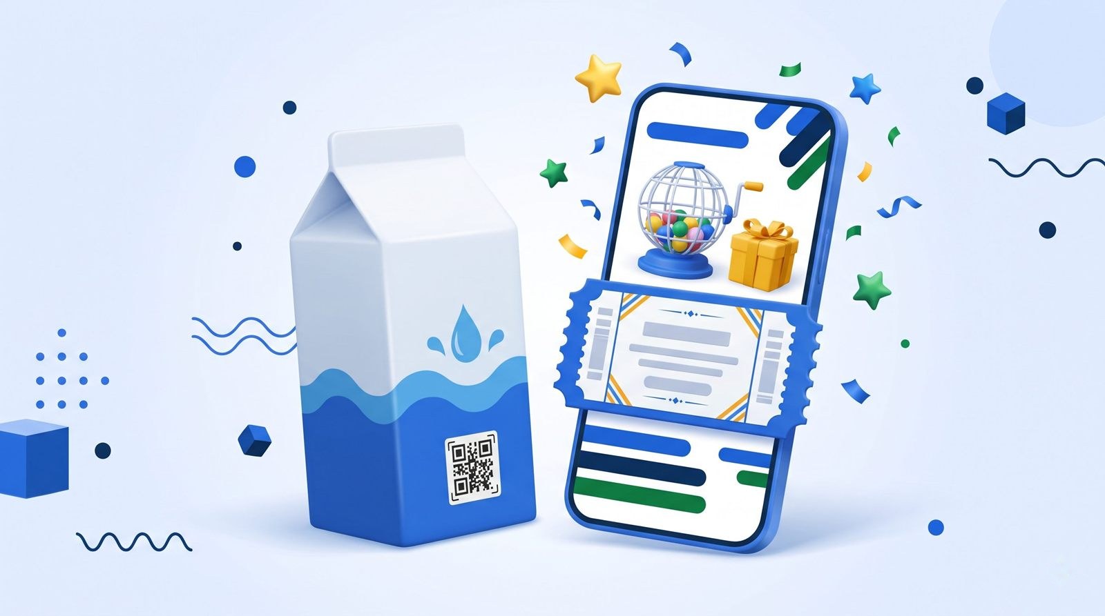 Màn hình điện thoại sau khi quét tem QR hiện chương trình quay số trúng thưởng